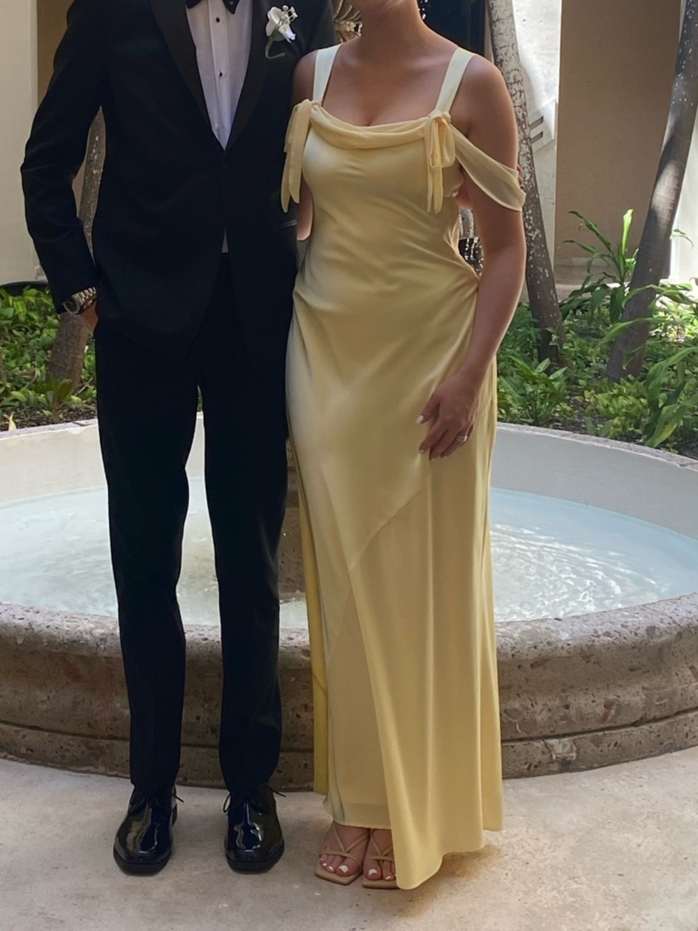 Show Me Your MuMu Bella Maxi Dress in pale yellow satin